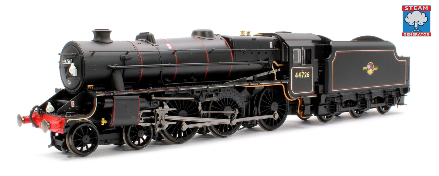 Stanier Class 5MT 'Black 5' 4-6-0 44726 BR Black Late Crest with Steam Generator Steam Locomotive