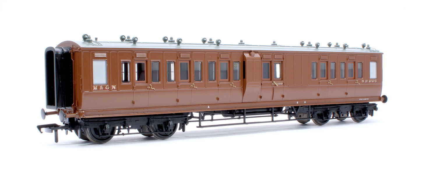 LNWR 50ft Arc Roof Brake Third Corridor M&GN Brown No.82001