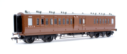 LNWR 50ft Arc Roof Brake Third Corridor M&GN Brown No.82001