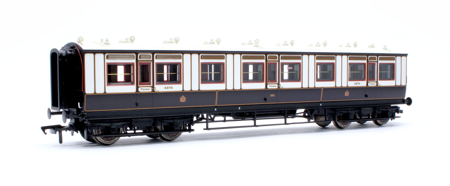 LNWR 50ft Arc Roof Third Corridor LNWR Dark Claret & White No.2374