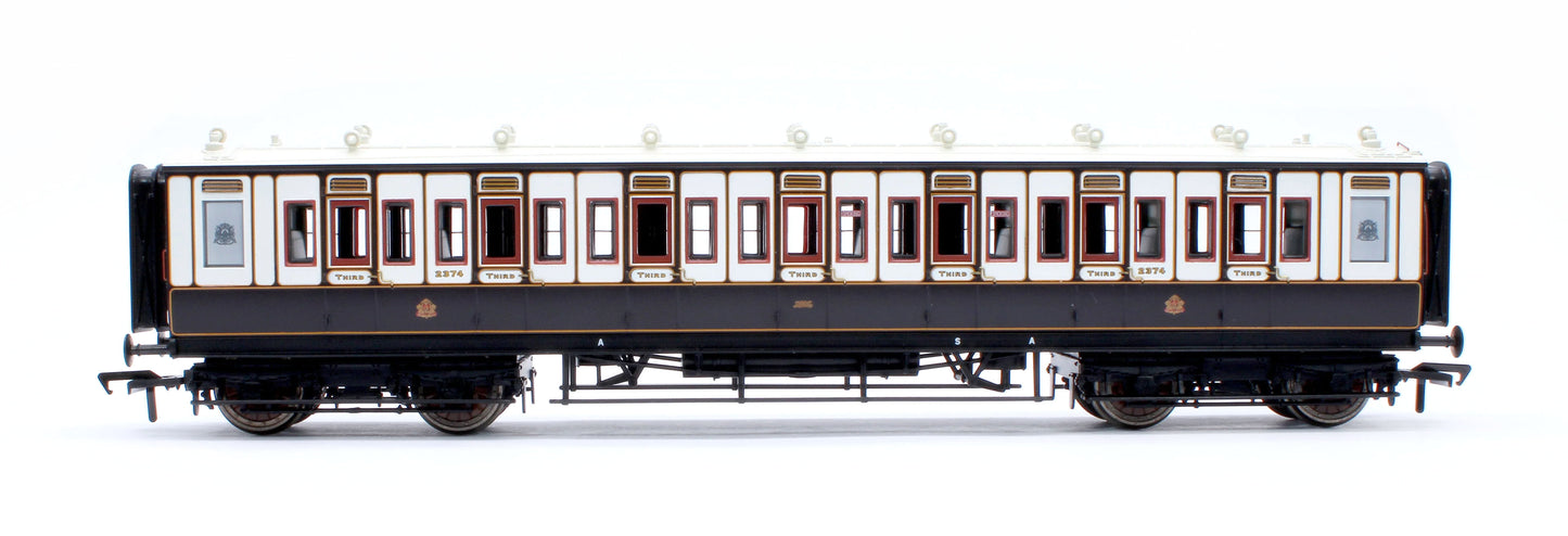 LNWR 50ft Arc Roof Third Corridor LNWR Dark Claret & White No.2374