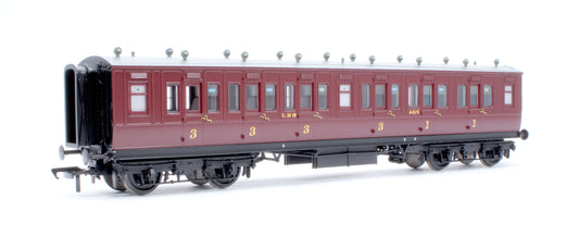 Pre-Owned LNWR 50ft Arc Roof Composite Corridor LMS Crimson Lake No.4415