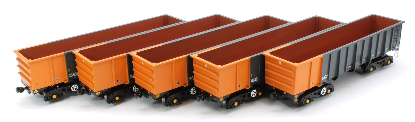 ACC2969 Set of 5 PTA - BSc South Wales Grey Wagons - Pack 2