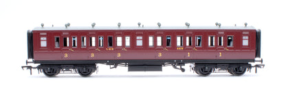 LNWR 50ft Arc Roof Composite Corridor LMS Crimson Lake No.4415