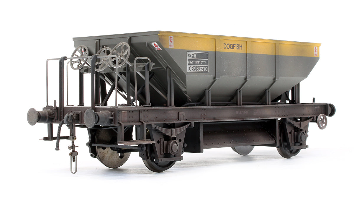 Pre-Owned BR ‘Dogfish’ Ballast Hopper BR Civil Engineers Grey/Yellow ZFV DB983210 (Custom Weathered)