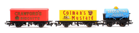 Pre-Owned 'Retro' Wagons Triple Pack 'Crawfords Biscuits, Seccotine Tanker, Colman’s Mustard'