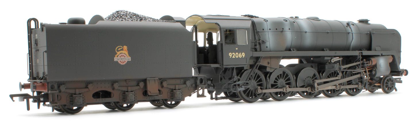 BR Standard 9F with BR1F Tender 92069 BR Black (Early Emblem) Weathered - DCC Sound