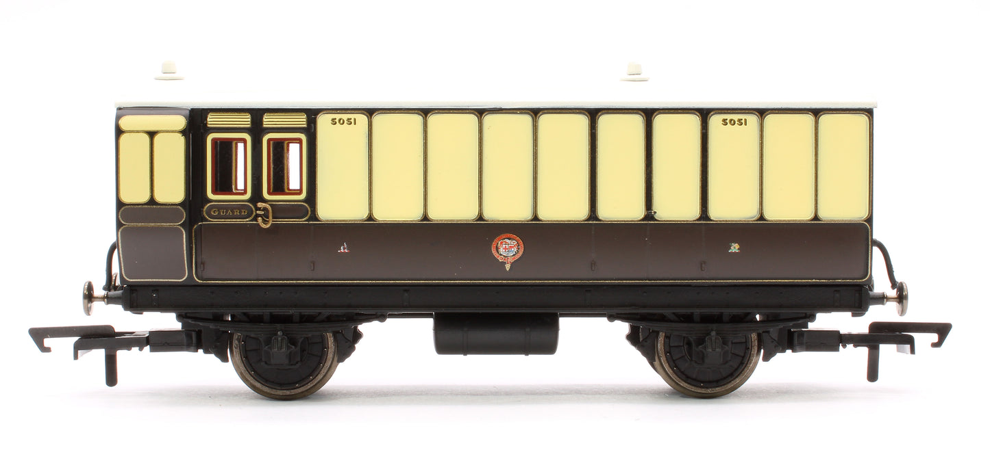 4 Wheel Coach Passenger Brake GWR Chocolate & Cream No.505