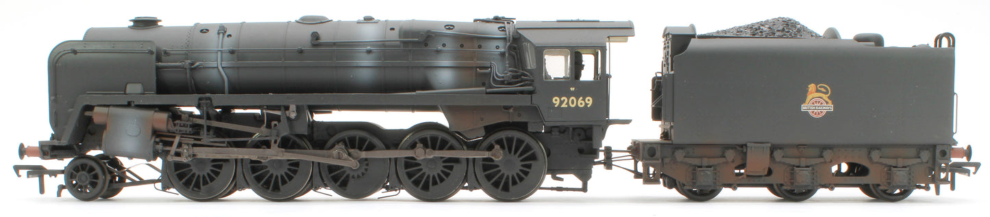 BR Standard 9F with BR1F Tender 92069 BR Black (Early Emblem) Weathered - DCC Sound