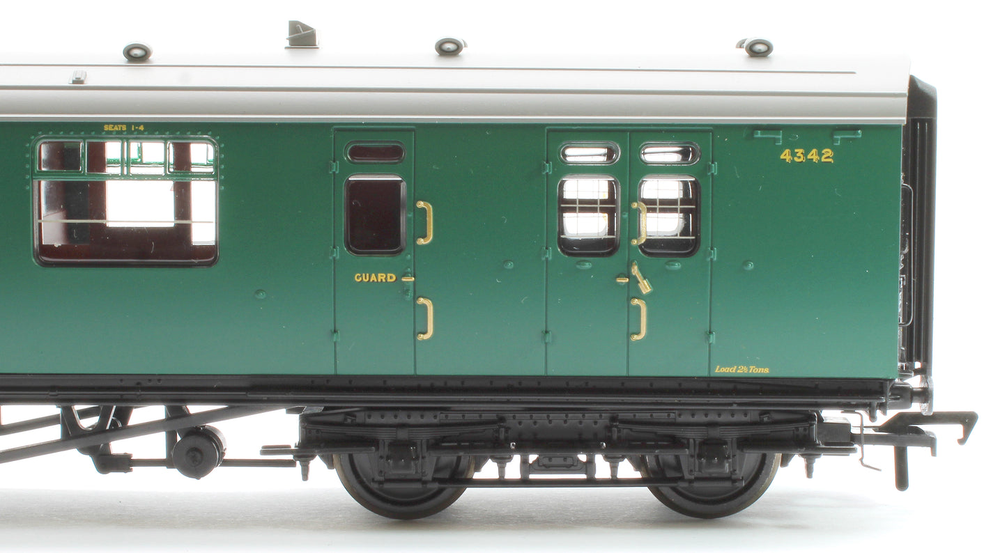 SR Bulleid Brake Third Semi-Open 10'' Vents SR Malachite Green No.4342