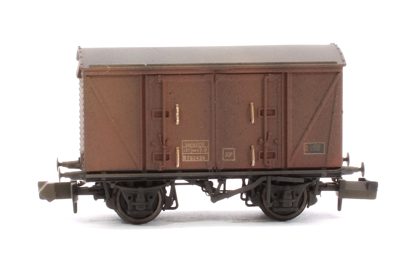 Custom Weathered Set of 3 BR 12T Vanwide Ventilated Vans, BR Bauxite (Late)