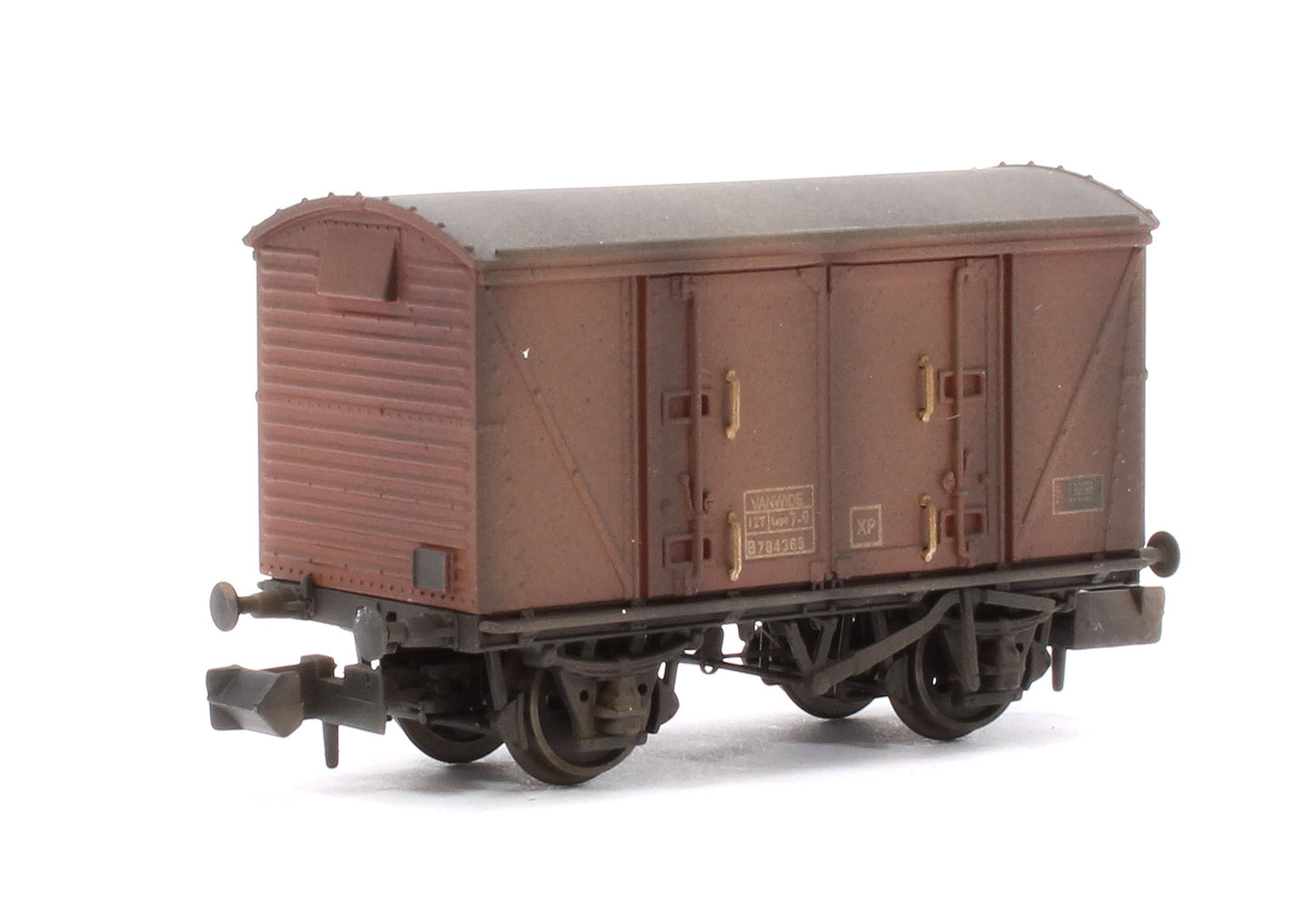 Custom Weathered Set of 3 BR 12T Vanwide Ventilated Vans, BR Bauxite (Late)