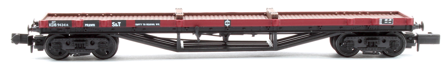 30T 'Prawn' Bogie Bolster BR Gulf Red with load No. KDB943414