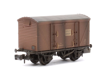 Custom Weathered Set of 3 BR 12T Vanwide Ventilated Vans, BR Bauxite (Early) Earle's Cement