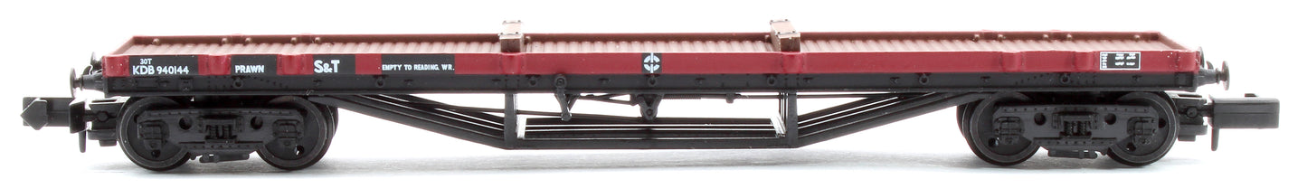 30T 'Prawn' Bogie Bolster BR Gulf Red with load No. KDB940144