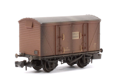 Custom Weathered Set of 3 BR 12T Vanwide Ventilated Vans, BR Bauxite (Early) Earle's Cement