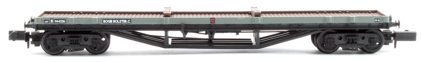 Set of 4 30T 'Bogie Bolster C' Wagons BR Grey with load No. B944226