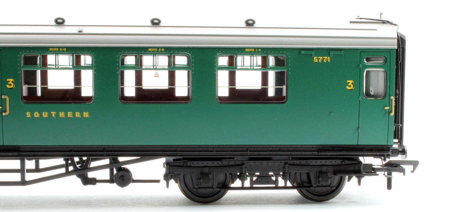 SR Bulleid Composite Corridor 10'' Vents SR Malachite Green No.5771