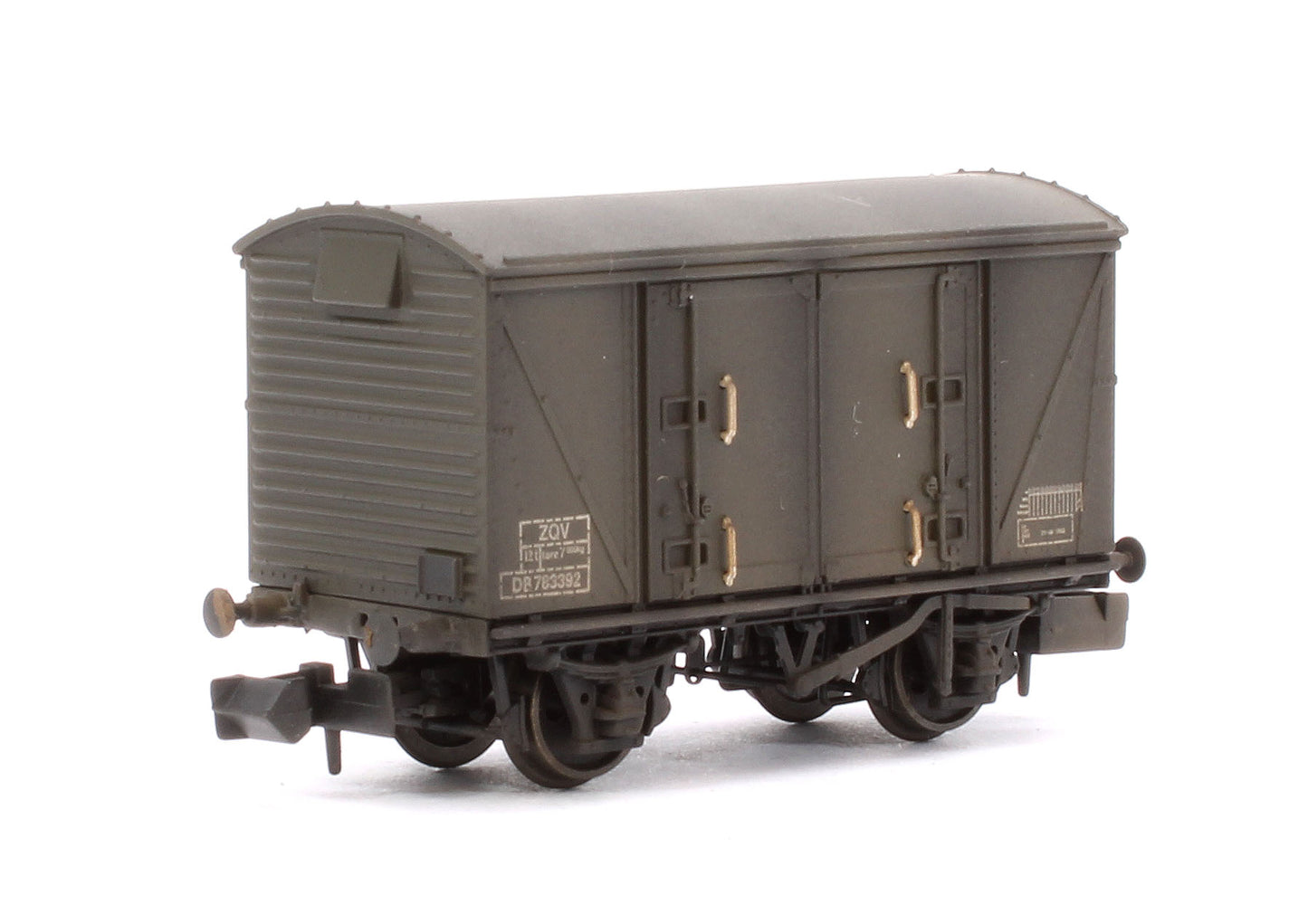 Custom Weathered Set of 3 BR 12T Vanwide Ventilated Vans, BR Departmental Olive Green VQV