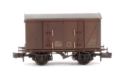 Custom Weathered Set of 3 BR 12T Vanwide Ventilated Vans, BR Freight Brown VEV