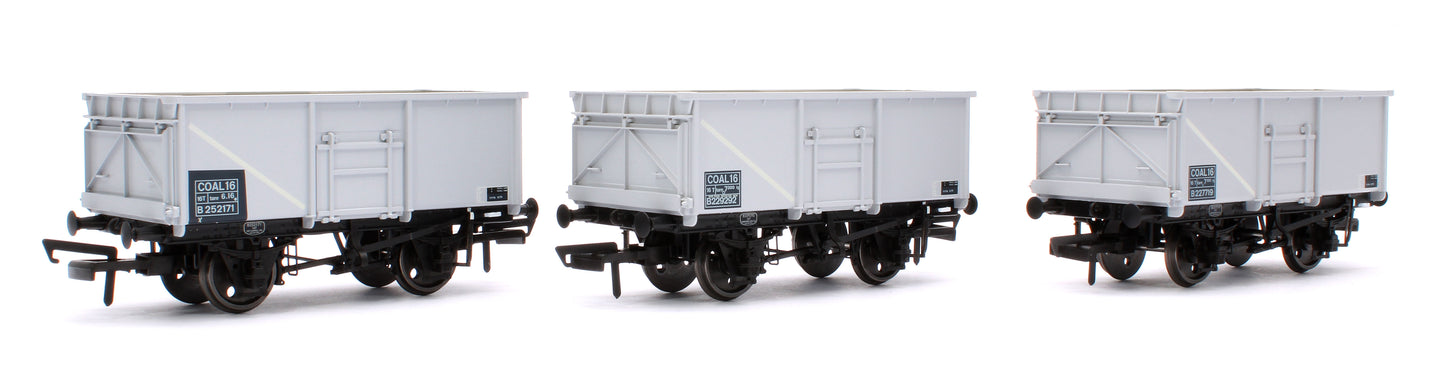 BR 16T Mineral - COAL 16 (Rebody) - BR Freight Grey (Pre-TOPS COAL 16) Triple Pack - Pack N