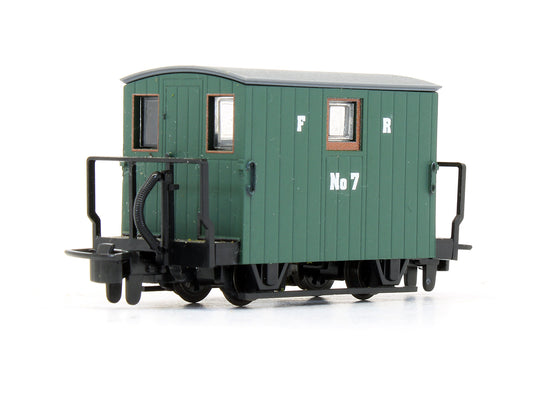 Pre-Owned 4 Wheel Ffestiniog Railway Two Balcony Brake Van Green No.7