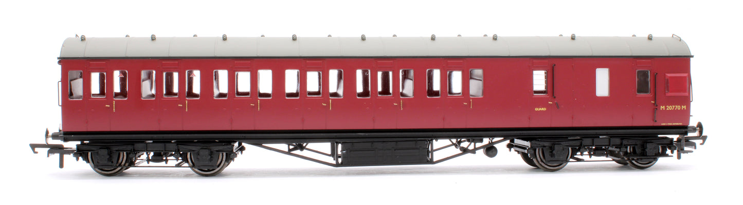 Pre-Owned Non-Corridor Third Class Brake Coach BR Crimson (Ex-LMS) No.M20770M