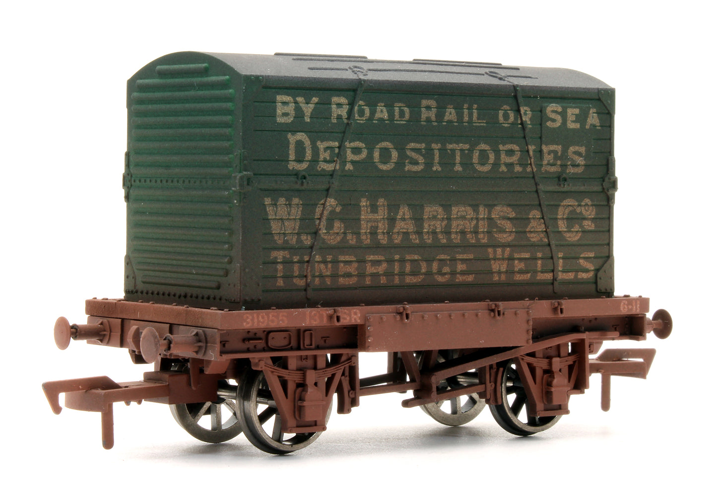 Pre-Owned 4F-037-101 W.G.Harris & Co Conflat Wagon & Container No.31955 (Weathered)