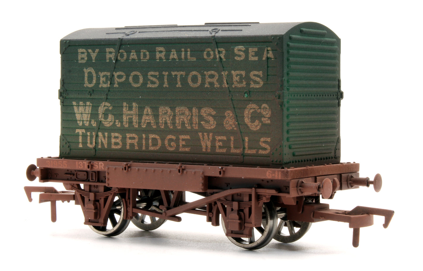 Pre-Owned 4F-037-101 W.G.Harris & Co Conflat Wagon & Container No.31955 (Weathered)