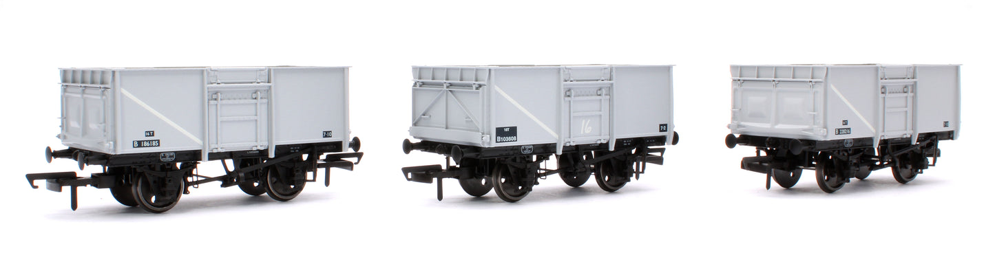 BR 16T Mineral - 1/109 - BR Freight Grey (Original text on black panels) Triple Pack - Pack G