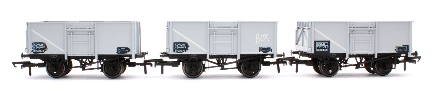 BR 16T Mineral - 1/109 - BR Freight Grey (TOPS COAL 16) Triple Pack - Pack H