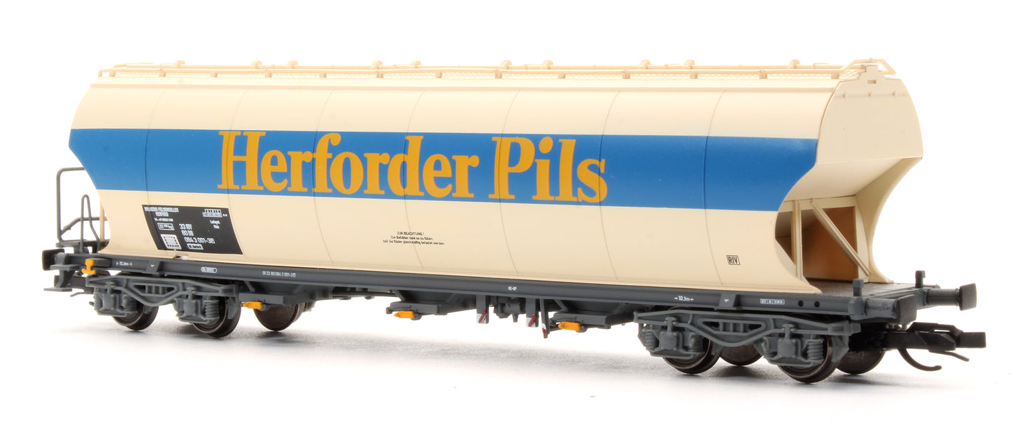 Pre-Owned Set of 2 DB 4-axle silo wagons "Herforder Pils"