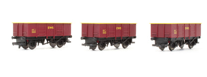 Pre-Owned RailRoad Set Of 3 EWS Open Coal Wagons