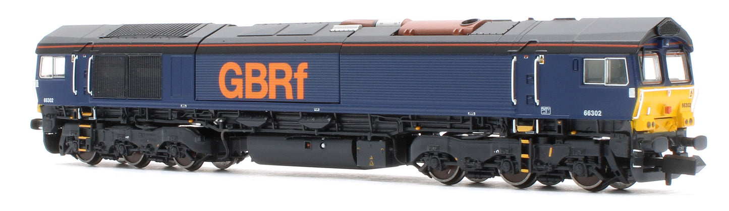 RT-N66-DRG-302DCC Class 66 66302 GBRf (ex-DRS Plain) Diesel Locomotive - DCC Sound