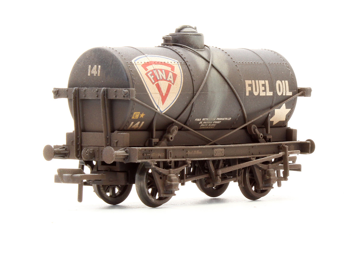 Pre-Owned 14 Ton Tank Wagon 'Fina' Black No.141 - Custom Weathered