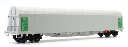 Pre-Owned Set of 2 Green Cargo Rils S-GC Long Bogie Canvas Covered wagon