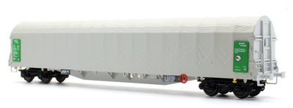 Pre-Owned Set of 2 Green Cargo Rils S-GC Long Bogie Canvas Covered wagon