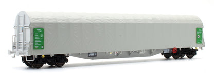 Pre-Owned Set of 2 Green Cargo Rils S-GC Long Bogie Canvas Covered wagon