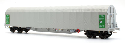 Pre-Owned Set of 2 Green Cargo Rils S-GC Long Bogie Canvas Covered wagon