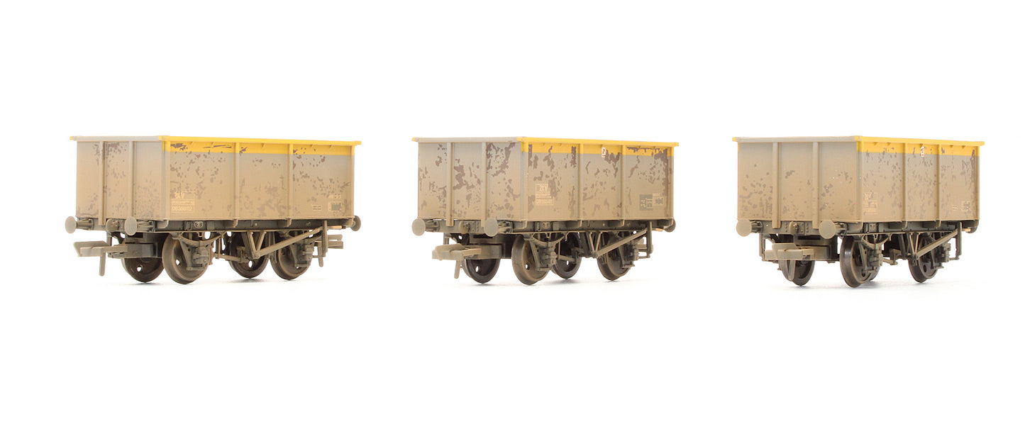 Pre-Owned Set of 3 - 27T Steel Tippler Wagons BR Grey & Yellow - Weathered - Exclusive Edition