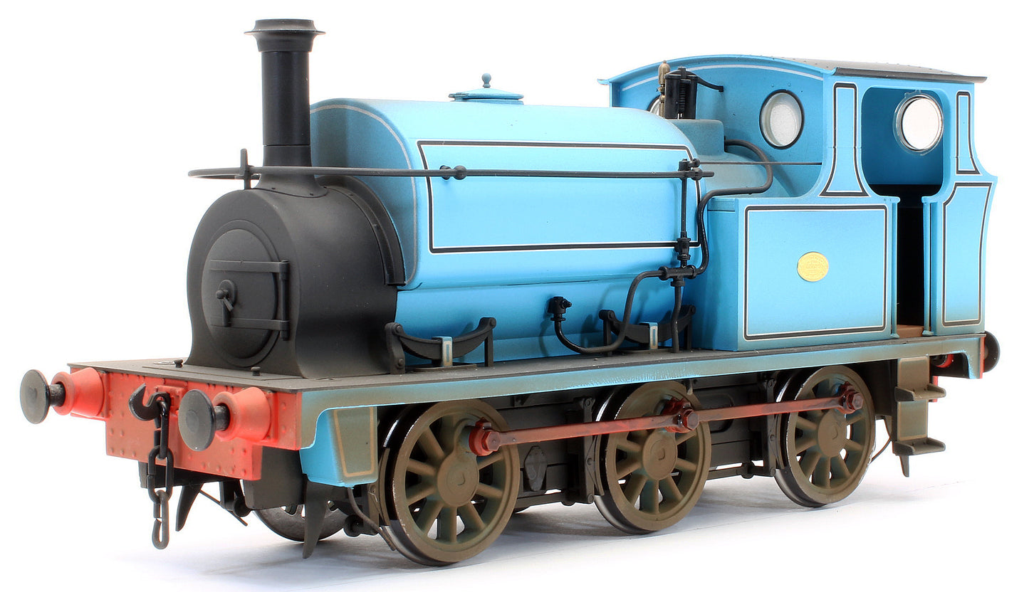 Bespoke Weathered Hudswell Clarke 0-6-0 Tank Lined Blue Steam Locomotive - Medium Finish, Works Plates Added