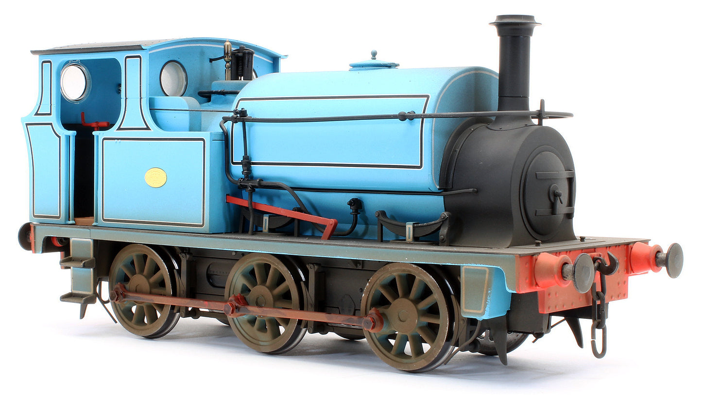 Bespoke Weathered Hudswell Clarke 0-6-0 Tank Lined Blue Steam Locomotive - Medium Finish, Works Plates Added