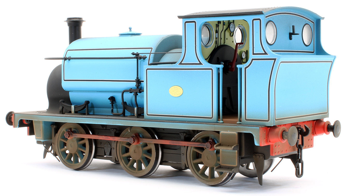 Bespoke Weathered Hudswell Clarke 0-6-0 Tank Lined Blue Steam Locomotive - Medium Finish, Works Plates Added