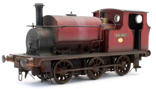 Bespoke Weathered Hudswell Clarke 'Derek Crouch' 0-6-0 Tank Maroon Steam Locomotive - Deluxe Finish, Namplate Added, Works Plate Added