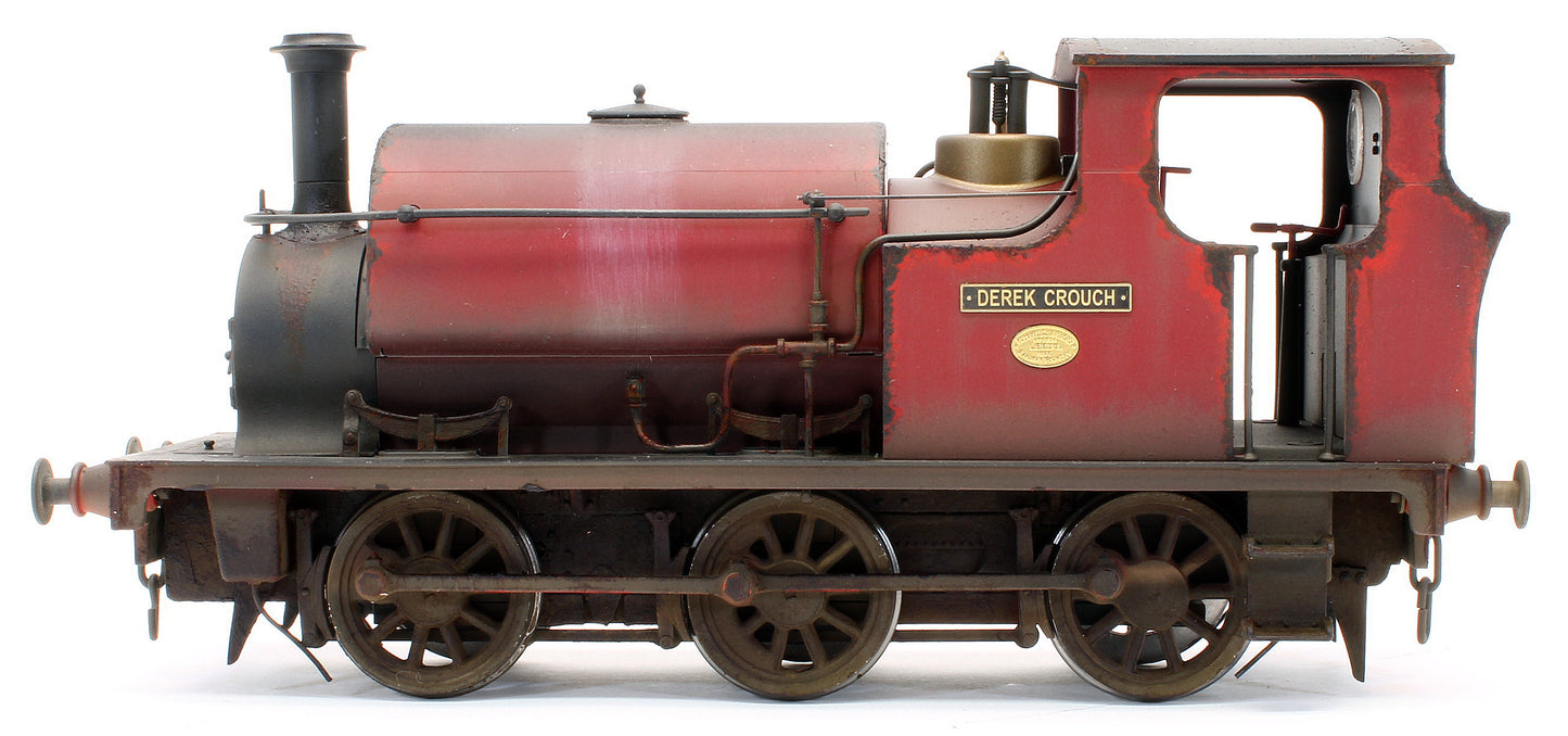 Bespoke Weathered Hudswell Clarke 'Derek Crouch' 0-6-0 Tank Maroon Steam Locomotive - Deluxe Finish, Namplate Added, Works Plate Added
