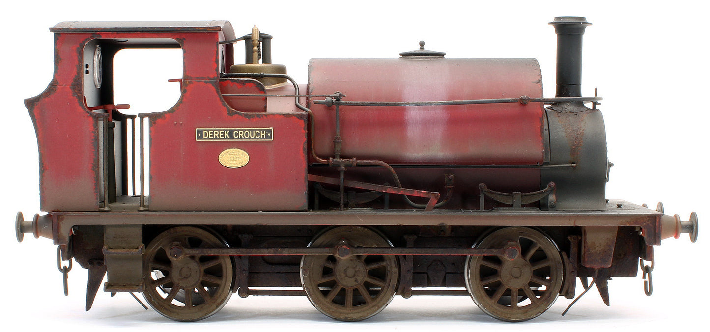 Bespoke Weathered Hudswell Clarke 'Derek Crouch' 0-6-0 Tank Maroon Steam Locomotive - Deluxe Finish, Namplate Added, Works Plate Added