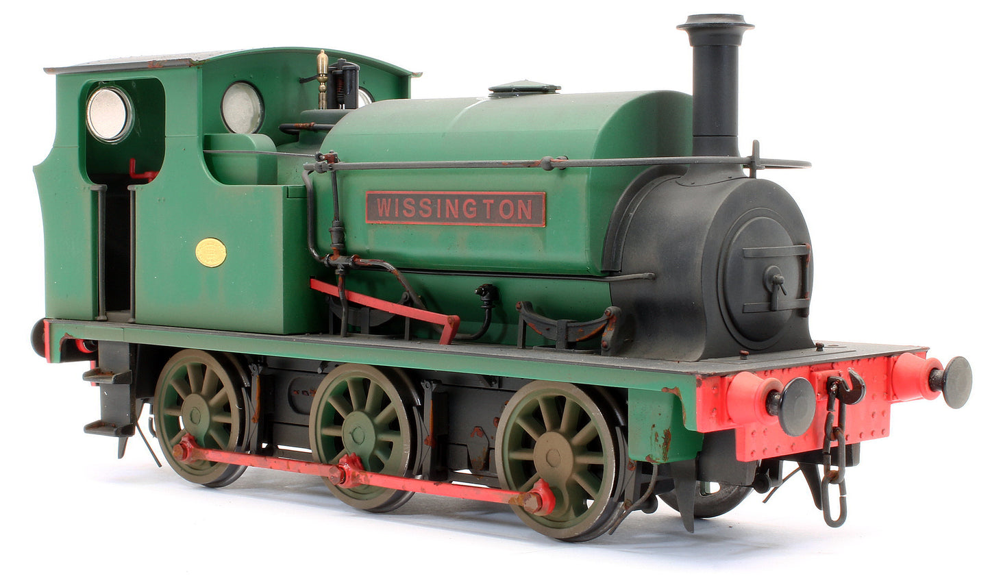Bespoke Weathered Hudswell Clarke 'Wissington' 0-6-0 Tank Green Steam Locomotive - Heavy Finish, Nameplate Added, Works Plate Added