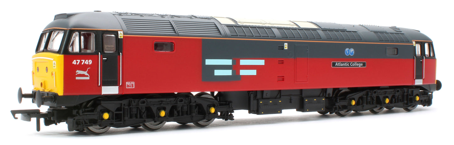 R30543 RailRoad Class 47/7 RES 47749 'Atlantic College' Diesel Locomotive
