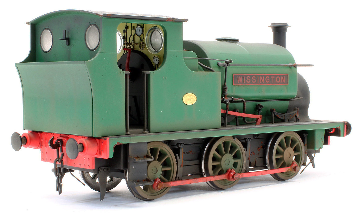 Bespoke Weathered Hudswell Clarke 'Wissington' 0-6-0 Tank Green Steam Locomotive - Heavy Finish, Nameplate Added, Works Plate Added