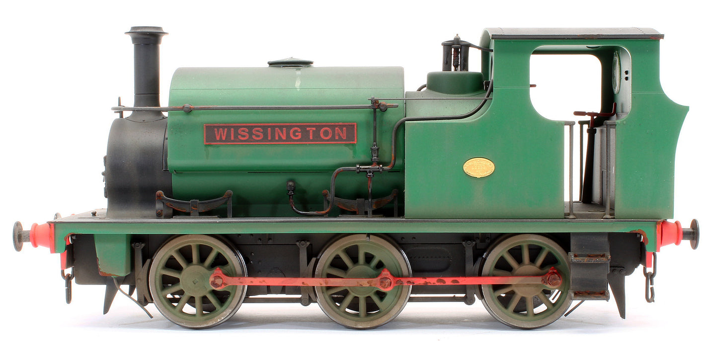 Bespoke Weathered Hudswell Clarke 'Wissington' 0-6-0 Tank Green Steam Locomotive - Heavy Finish, Nameplate Added, Works Plate Added